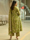Parrot Colour Rayon Printed Kurti With Pant Dupatta Wholesalers In Delhi Aaradhna 2058